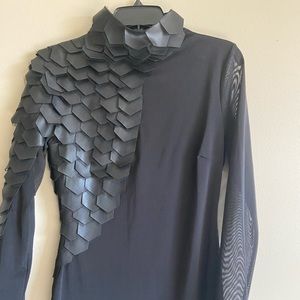 Fashion Nova Stand Strong Midi Dress Black - Small